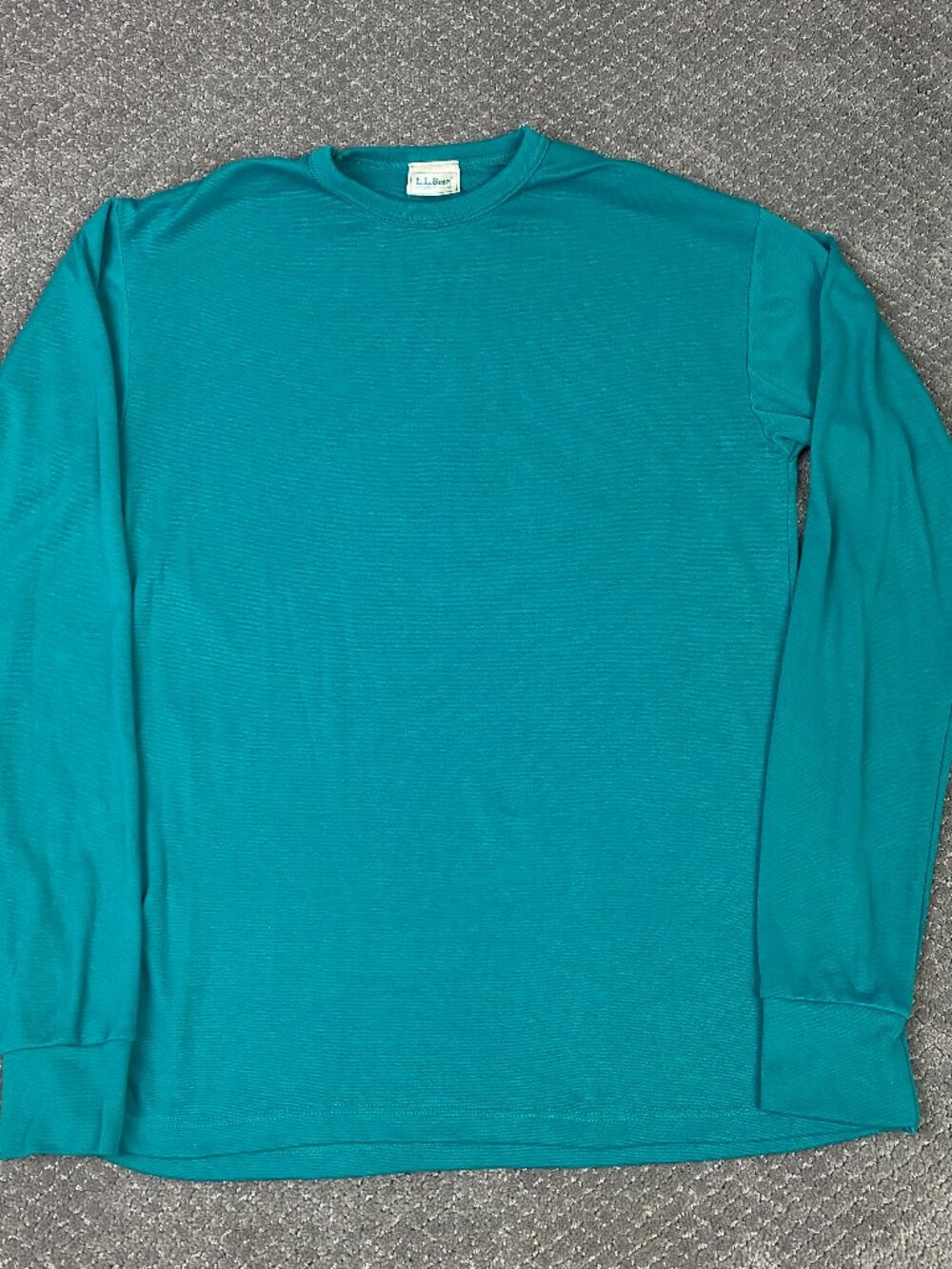 Vintage LL Bean Base Layer Thermal Long Sleeve Shirt Mens Large Teal Green USA